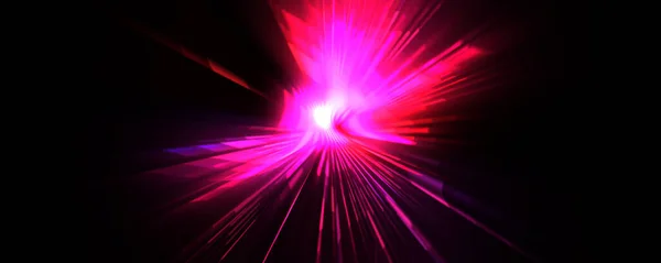 Futuristic Lens Flare Light Explosion Star Glowing Particles Lines Beautiful — Stock Photo, Image