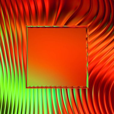 Soyut çerçeveli arkaplan. Renkli, canlı, dalgalı bir duvar kağıdı. Merkezi çerçeveli yaratıcı grafik 2d çizim. Dinamik şekilli modaya uygun sıvı örtüsü.