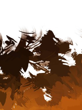 Taranmış Boyalı Soyut Arkaplan. Vahşi kaotik fırça darbeleri. Boya darbeleri. 2D İllüstrasyon. Fırça darbeli resim. 