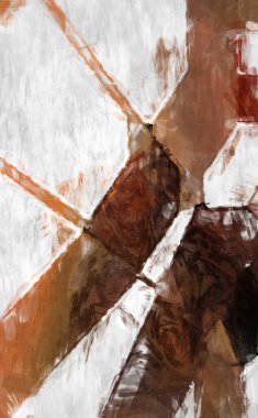 Soyut arkaplanda pürüzlü fırça darbeleri. Fırça boyası. Renkli boya darbeleri. Eşsiz duvar sanatı. Tuvaldeki modern sanat. Renkli çağdaş sanat eserleri. 