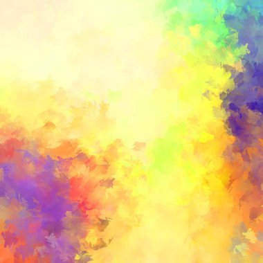 Canlı fırça darbeleriyle boyanmış. Renkli desenli resim. Fırçalanmış duvar kağıdını boya.