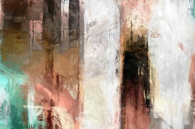 Soyut arkaplanda pürüzlü fırça darbeleri. Fırça boyası. Renkli boya darbeleri. Eşsiz duvar sanatı. Tuvaldeki modern sanat. Renkli çağdaş sanat eserleri. 
