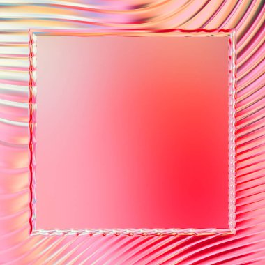 Soyut çerçeveli arkaplan. Renkli, canlı, dalgalı bir duvar kağıdı. Merkezi çerçeveli yaratıcı grafik 2d çizim. Dinamik şekilli modaya uygun sıvı örtüsü.