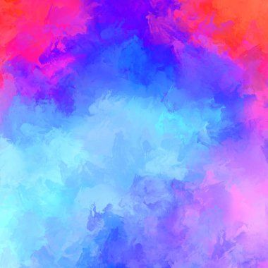 Canlı fırça darbeleriyle boyanmış. Renkli desenli resim. Fırçalanmış duvar kağıdını boya.