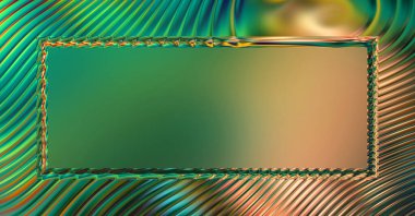 Soyut çerçeveli arkaplan. Renkli, canlı, dalgalı bir duvar kağıdı. Merkezi çerçeveli yaratıcı grafik 2d çizim. Dinamik şekilli modaya uygun sıvı örtüsü.