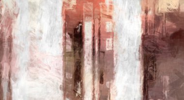 Soyut arkaplanda pürüzlü fırça darbeleri. Fırça boyası. Renkli boya darbeleri. Eşsiz duvar sanatı. Tuvaldeki modern sanat. Renkli çağdaş sanat eserleri. 