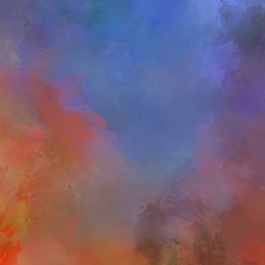 Canlı fırça darbeleriyle boyanmış. Renkli desenli resim. Fırçalanmış duvar kağıdını boya.