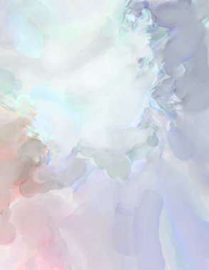 Alkol mürekkebini andıran rahatlatıcı fırça darbelerinin modern resmi. Poster, duvar sanatı, afiş, kart, kitap kapağı veya ambalaj için pastel renkli suluboya resim.