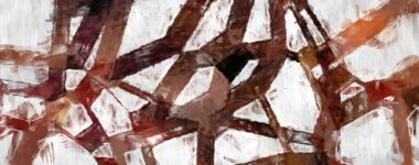 Soyut arkaplanda pürüzlü fırça darbeleri. Fırça boyası. Renkli boya darbeleri. Eşsiz duvar sanatı. Tuvaldeki modern sanat. Renkli çağdaş sanat eserleri. 