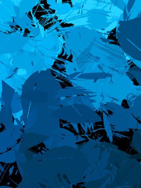 Vahşi fırça darbeleriyle yaratıcı soyut resim. Artistik fırça darbeleriyle donatılmış. Renkli ve canlı bir tasvir. Boyalı sanat.