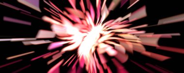 Işık parçacık izleri. Parlayan parçacıkları ve çizgileri olan ışık patlaması yıldızı. Güzel hareketli soyut ışın arkaplanı.