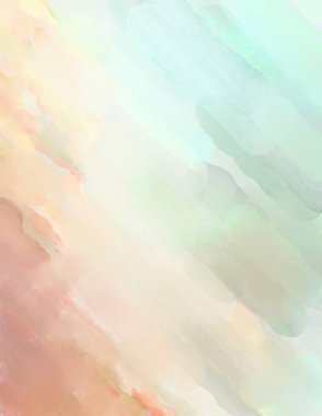 Alkol mürekkebini andıran rahatlatıcı fırça darbelerinin modern resmi. Poster, duvar sanatı, afiş, kart, kitap kapağı veya ambalaj için pastel renkli suluboya resim.