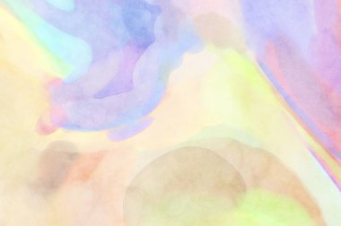 Pastel renklerde suluboya resim. Poster, duvar sanatı, afiş, kart, kitap kapağı ya da ambalaj için rahatlatıcı kompozisyonun yumuşak renkli çizimi. Modern fırça darbeleri resim.