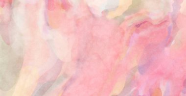 Pastel renklerde suluboya resim. Poster, duvar sanatı, afiş, kart, kitap kapağı ya da ambalaj için rahatlatıcı kompozisyonun yumuşak renkli çizimi. Modern fırça darbeleri resim.