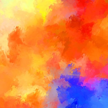 Canlı fırça darbeleriyle boyanmış. Renkli desenli resim. Fırçalanmış duvar kağıdını boya.