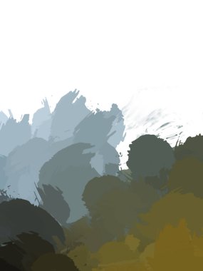 Taranmış Boyalı Soyut Arkaplan. Vahşi kaotik fırça darbeleri. Boya darbeleri. 2D İllüstrasyon. Fırça darbeli resim. 