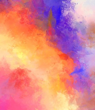 Yaratıcı soyut resim. Artistik fırça darbeleriyle donatılmış. Renkli ve canlı bir illüstrasyon. boyalı sanat.