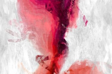 Soyut arkaplanda pürüzlü fırça darbeleri. Fırça boyası. Renkli boya darbeleri. Eşsiz duvar sanatı. Tuvaldeki modern sanat. Renkli çağdaş sanat eserleri. 