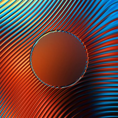 Soyut çerçeveli arkaplan. Renkli, canlı, dalgalı bir duvar kağıdı. Merkezi çerçeveli yaratıcı grafik 2d çizim. Dinamik şekilli modaya uygun sıvı örtüsü.