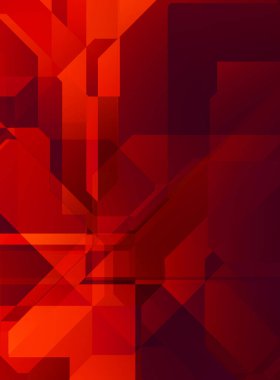 Renkli ve canlı geometrik şekiller katmanları var. Bir teknoloji planının dijital illüstrasyonu. Gelecekçi tasarım şablonu.