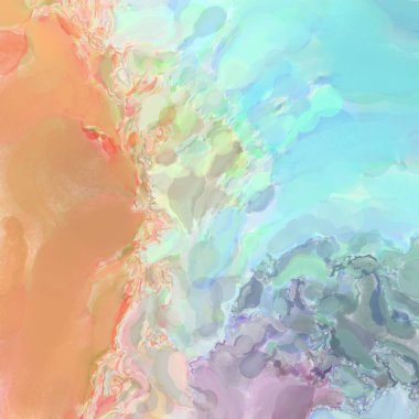 El yapımı sürreal soyut desenli suluboya. Modern sanatsal resim. 2D çizim. Arkaplan boyası karışımı. Yaratıcı duvar sanatı. Çağdaş sanat.