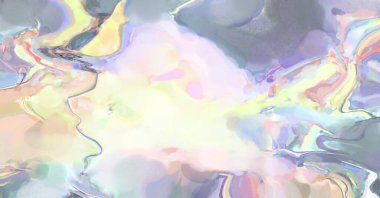 Poster, duvar sanatı, afiş, kart, kitap kapağı veya ambalaj için pastel renkli suluboya resim. Alkol mürekkebini andıran rahatlatıcı fırça darbelerinin modern resmi.