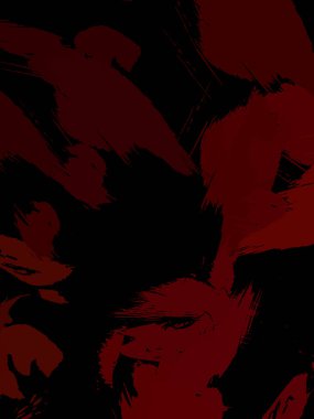 Vahşi fırça darbeleriyle yaratıcı soyut resim. Artistik fırça darbeleriyle donatılmış. Renkli ve canlı bir tasvir. Boyalı sanat.