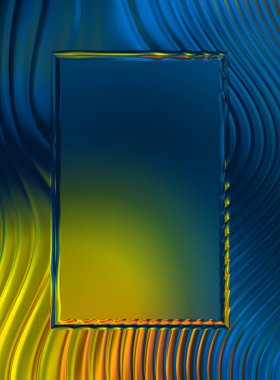 Soyut çerçeveli arkaplan. Renkli, canlı, dalgalı bir duvar kağıdı. Merkezi çerçeveli yaratıcı grafik 2d çizim. Dinamik şekilli modaya uygun sıvı örtüsü.