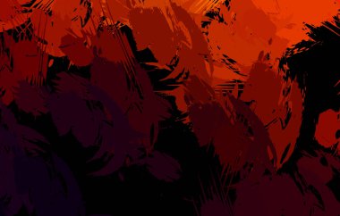 Vahşi fırça darbeleriyle yaratıcı soyut resim. Artistik fırça darbeleriyle donatılmış. Renkli ve canlı bir tasvir. Boyalı sanat.