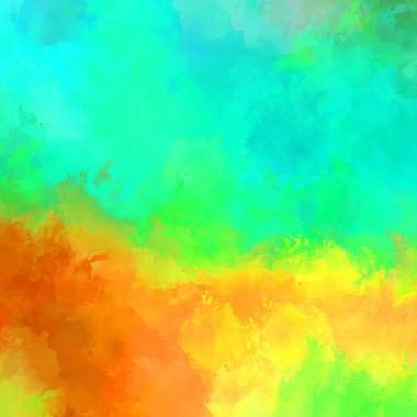 Canlı fırça darbeleriyle boyanmış. Renkli desenli resim. Fırçalanmış duvar kağıdını boya.