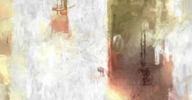 Soyut arkaplanda pürüzlü fırça darbeleri. Fırça boyası. Renkli boya darbeleri. Eşsiz duvar sanatı. Tuvaldeki modern sanat. Renkli çağdaş sanat eserleri. 