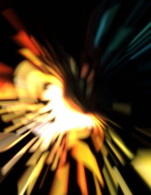 Işık parçacık izleri. Parlayan parçacıkları ve çizgileri olan ışık patlaması yıldızı. Güzel hareketli soyut ışın arkaplanı.