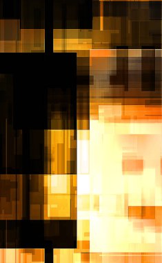 Renkli ve canlı geometrik şekiller katmanları var. Bir teknoloji planının dijital illüstrasyonu. Gelecekçi tasarım şablonu.