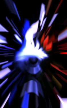 Işık parçacık izleri. Parlayan parçacıkları ve çizgileri olan ışık patlaması yıldızı. Güzel hareketli soyut ışın arkaplanı.