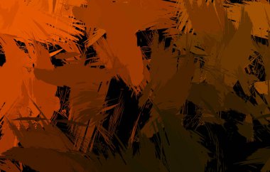 Vahşi fırça darbeleriyle yaratıcı soyut resim. Artistik fırça darbeleriyle donatılmış. Renkli ve canlı bir tasvir. Boyalı sanat.