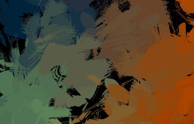 Vahşi fırça darbeleriyle yaratıcı soyut resim. Artistik fırça darbeleriyle donatılmış. Renkli ve canlı bir tasvir. Boyalı sanat.