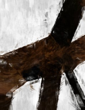 Soyut arkaplanda pürüzlü fırça darbeleri. Fırça boyası. Renkli boya darbeleri. Eşsiz duvar sanatı. Tuvaldeki modern sanat. Renkli çağdaş sanat eserleri. 