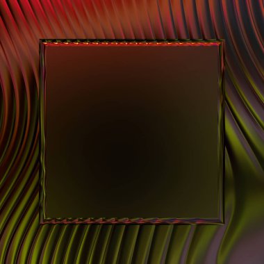 Soyut çerçeveli arkaplan. Renkli, canlı, dalgalı bir duvar kağıdı. Merkezi çerçeveli yaratıcı grafik 2d çizim. Dinamik şekilli modaya uygun sıvı örtüsü.