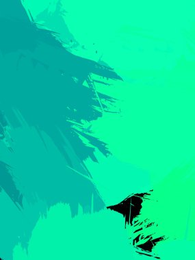 Vahşi fırça darbeleriyle yaratıcı soyut resim. Artistik fırça darbeleriyle donatılmış. Renkli ve canlı bir tasvir. Boyalı sanat.