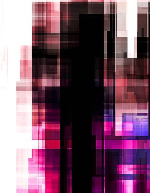 Renkli ve canlı geometrik şekiller katmanları var. Bir teknoloji planının dijital illüstrasyonu. Gelecekçi tasarım şablonu.