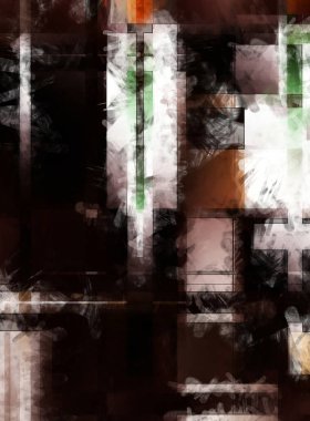 Modern sanat. Renkli çağdaş sanat eserleri. Renkli boya darbeleri. Soyut arkaplanda fırça darbeleri. Fırça boyası. Eşsiz duvar sanatı.