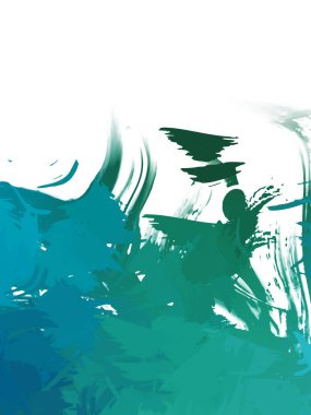 Taranmış Boyalı Soyut Arkaplan. Vahşi kaotik fırça darbeleri. Boya darbeleri. 2D İllüstrasyon. Fırça darbeli resim. 