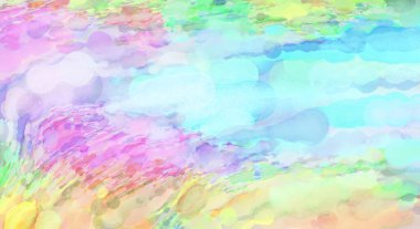 Alkol mürekkebini andıran rahatlatıcı fırça darbelerinin modern resmi. Poster, duvar sanatı, afiş, kart, kitap kapağı veya ambalaj için pastel renkli suluboya resim.