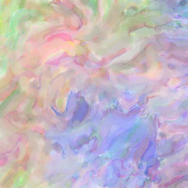 Pastel renklerde suluboya resim. Poster, duvar sanatı, afiş, kart, kitap kapağı ya da ambalaj için rahatlatıcı kompozisyonun yumuşak renkli çizimi. Modern fırça darbeleri resim.