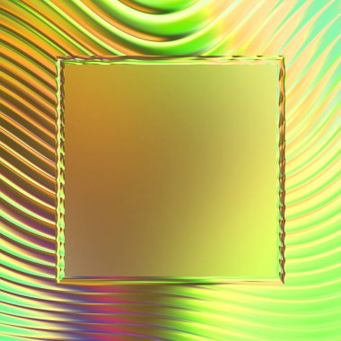 Soyut çerçeveli arkaplan. Renkli, canlı, dalgalı bir duvar kağıdı. Merkezi çerçeveli yaratıcı grafik 2d çizim. Dinamik şekilli modaya uygun sıvı örtüsü.