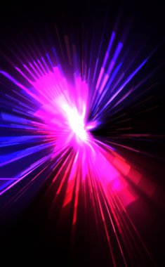 Fütürist mercek patlaması. Parlayan parçacıkları ve çizgileri olan ışık patlaması yıldızı. Güzel soyut ışın arkaplanı.