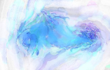 Yumuşak suluboya duvar kağıdı. Hafifçe fırçalanmış renkleri olan sanatsal bir resim. Pastel renkler arkaplana dokunmuş. Soyut duvar sanatı..