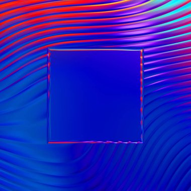 Soyut çerçeveli arkaplan. Renkli, canlı, dalgalı bir duvar kağıdı. Merkezi çerçeveli yaratıcı grafik 2d çizim. Dinamik şekilli modaya uygun sıvı örtüsü.