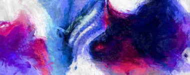 Soyut arkaplanda pürüzlü fırça darbeleri. Fırça boyası. Renkli boya darbeleri. Eşsiz duvar sanatı. Tuvaldeki modern sanat. Renkli çağdaş sanat eserleri. 