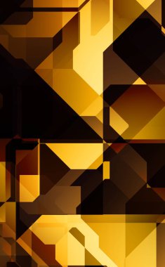 Renkli ve canlı geometrik şekiller katmanları var. Bir teknoloji planının dijital illüstrasyonu. Gelecekçi tasarım şablonu.